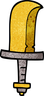 Bir insan tarafından çizilmiş altın kılıç.