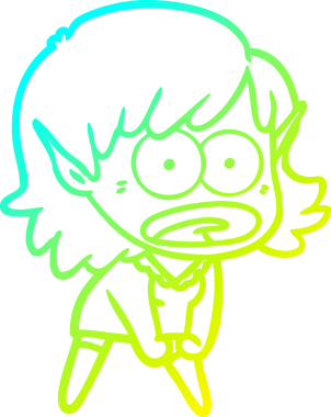 Bir çizgi film karakteri çizimi bir insan tarafından çizilmiş bir elf kızı şok etti.