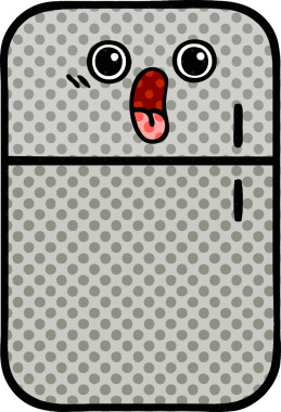 Bir insan tarafından çizilmiş buzdolabı karikatürü.