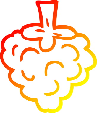 Bir insanın çizdiği ahududu çizgi filminin sıcak gradyan çizimi