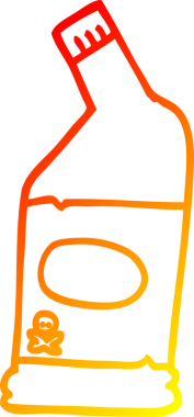 Bir insan tarafından çizilmiş bir çamaşır suyu temizleyicisinin sıcak çizgi çizimi