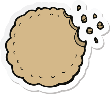 Bir insan tarafından çizilmiş çizgi film kurabiyesinin çıkartması.