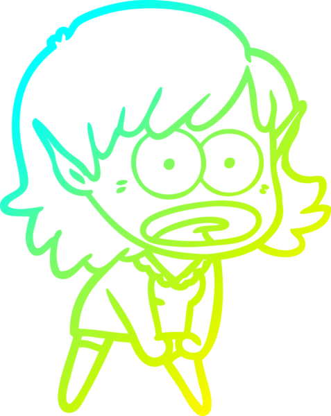 Bir çizgi film karakteri çizimi bir insan tarafından çizilmiş bir elf kızı şok etti.