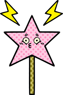 Bir insan tarafından çizilmiş sihirli değnek çizgi romanı.