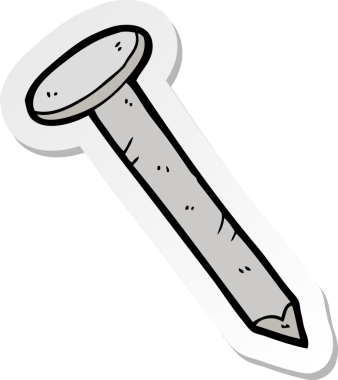 Bir insan tarafından çizilmiş karikatür çivisi.