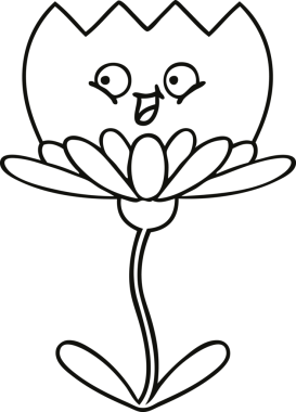 Bir insan tarafından çizilmiş bir çiçeğin çizgi çizimi