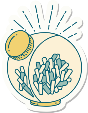 Bir insan tarafından çizilmiş bir şeker kavanozunun çıkartması.