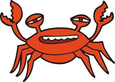 Bir insan tarafından çizilmiş yengeç.