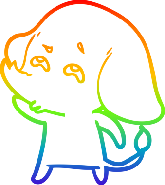 gökkuşağı gradyan çizimi bir insan tarafından çizilmiş bir fil karikatürü