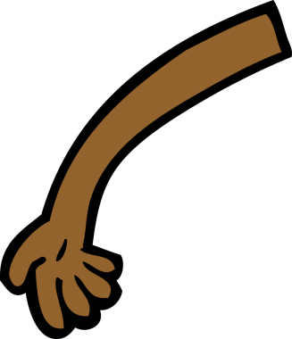 Bir insan tarafından çizilmiş çizgi film kolu