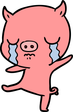 Bir insan tarafından çizilmiş domuz ağlaması.