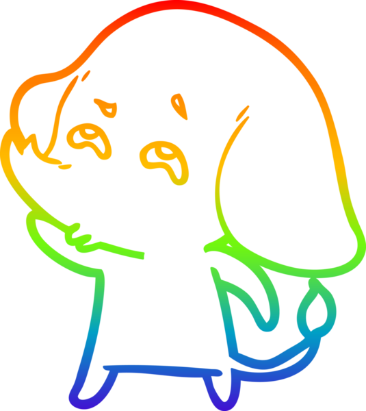 gökkuşağı gradyan çizimi bir insan tarafından çizilmiş bir fil karikatürü