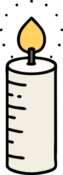 Bir insan tarafından çizilmiş geleneksel mum şeklinde dövme.