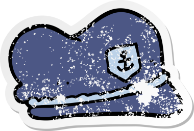 Bir insan tarafından çizilmiş karikatür denizci şapkası.