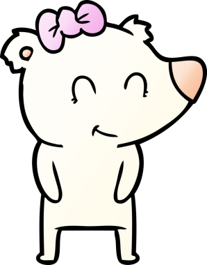 Bir insan tarafından çizilmiş dişi kutup ayısı çizgi filmi.