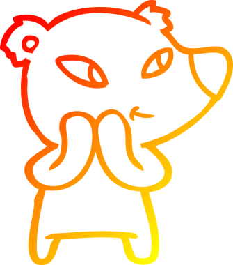 Bir insan tarafından çizilmiş sevimli bir ayının sıcak çizgi çizgisi.