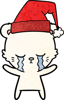 Ağlayan kutup ayısı bir insan tarafından çizilmiş.