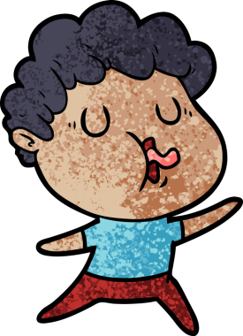 Bir insan tarafından çizilmiş çizgi film şarkıcısı.