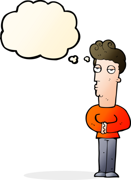 Bir insan tarafından çizilmiş düşünce baloncuğu olan kibirli bir adam.