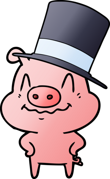 Bir insan tarafından çizilmiş zengin domuz çizgi filmi.