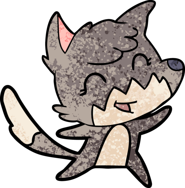 Bir insan tarafından çizilmiş mutlu çizgi film tilkisi.