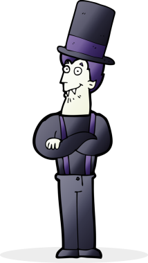 Bir insan tarafından çizilmiş ürkütücü vampir çizgi filmi.