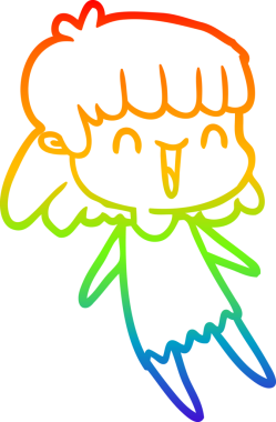 gökkuşağı gradyan çizimi bir insan tarafından çizilmiş bir karikatür kadın