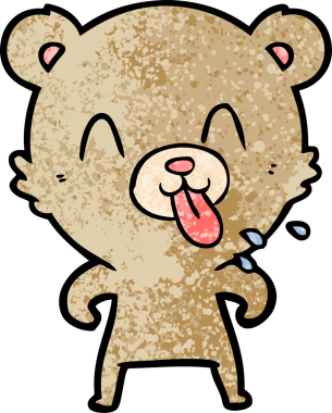 Bir insan tarafından çizilmiş kaba çizgi film ayısı.