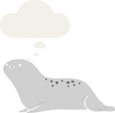 Düşünce baloncuğu olan karikatür mührü insan tarafından çizilmiş.