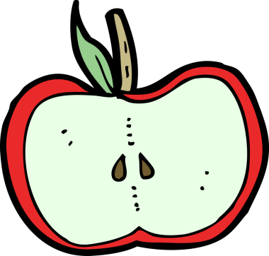 karikatür elmasının yarısı insan tarafından çizilmiş.