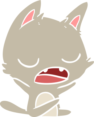 Konuşan kedi düz renkli çizgi film Bir insan tarafından çizildi