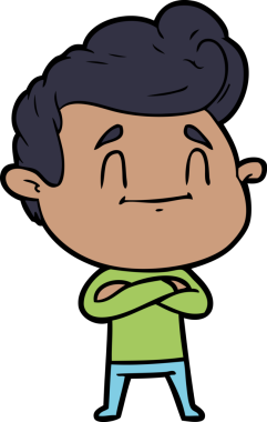 Bir insan tarafından çizilmiş mutlu çizgi film adamı.