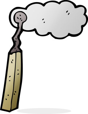 Bir insan tarafından çizilmiş karikatür yanmış kibrit.