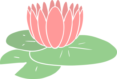 Bir insan tarafından çizilmiş düz renk karikatür su zambağı