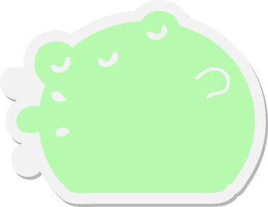 Bir insan tarafından çizilmiş kurbağa çıkartması.