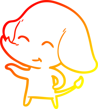 Bir insan tarafından çizilmiş şirin bir fil çizimi.