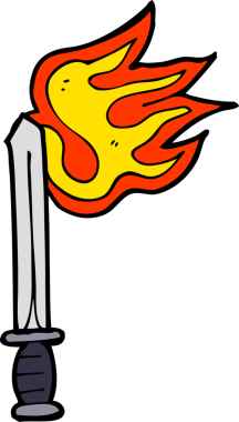 Bir insan tarafından çizilmiş bir kılıç.