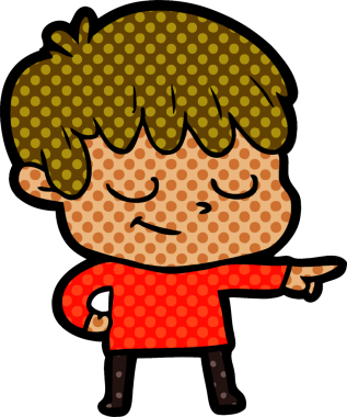 Bir insan tarafından çizilmiş mutlu çocuk çizgi filmi.