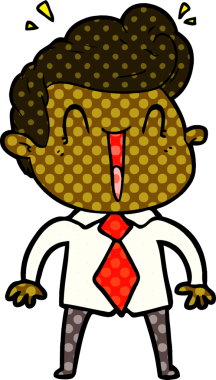 Bir insan tarafından çizilmiş heyecanlı bir çizgi film.