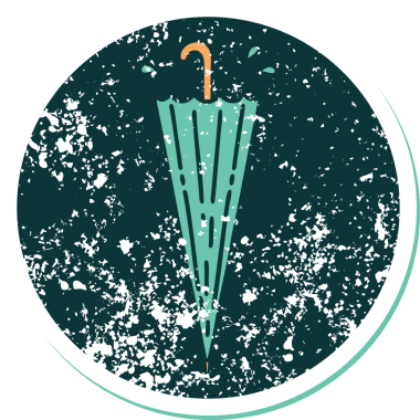 Bir insan tarafından çizilmiş kapalı bir şemsiyenin sembolik dövmeli resmi