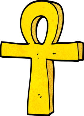 Bir insan tarafından çizilmiş bir ankh karalaması.