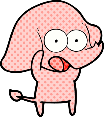 Bir insan tarafından çizilmiş şirin bir fil.