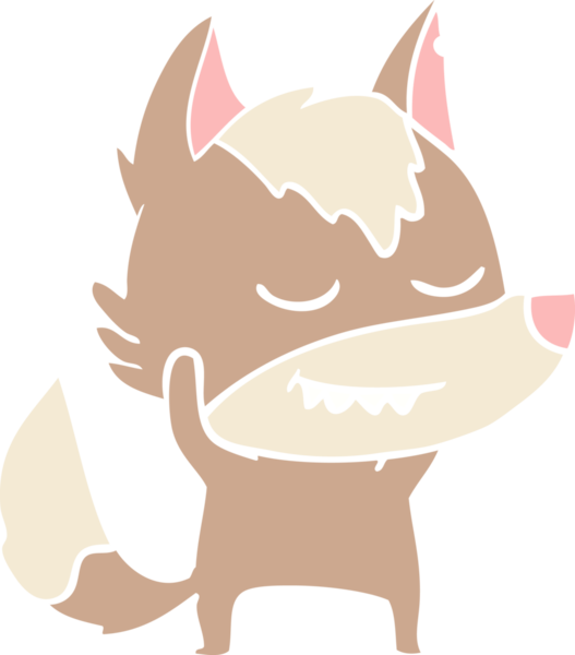 Bir insan tarafından çizilmiş düz renkli çizgi film kurdu.