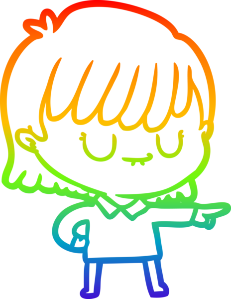 gökkuşağı gradyan çizimi bir insan tarafından çizilmiş bir karikatür kadın