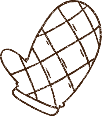 Bir insan tarafından çizilmiş fırın eldiveni kömürü.