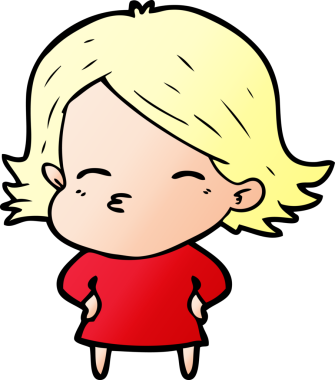 Bir insan tarafından çizilmiş karikatür kadın.