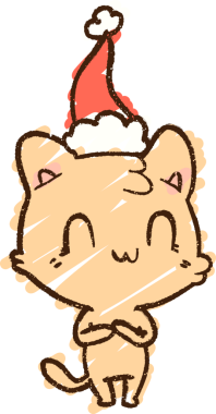 Bir insan tarafından çizilen Noel Kedisi Tebeşiri