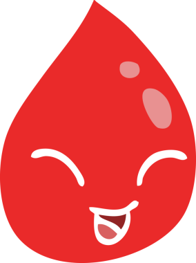 Bir insan tarafından çizilmiş kan damlası.