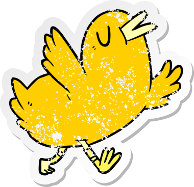 Bir insan tarafından çizilmiş mutlu bir karikatür çıkartması.