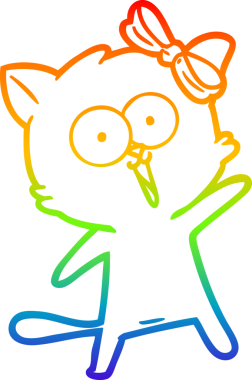 gökkuşağı gradyanı çizimi bir insan tarafından çizilmiş çizgi film kedisi